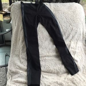 HandM leggings with leather side