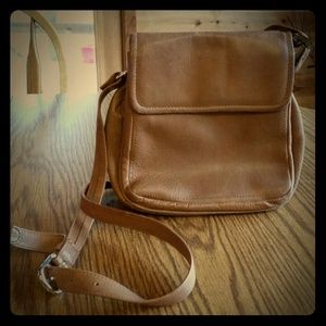 Small brown leather purse