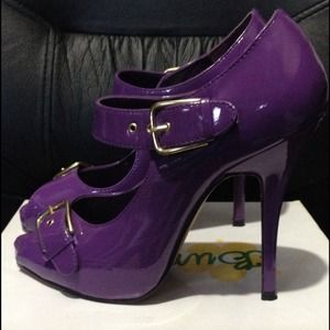 Purple Buckle Heels