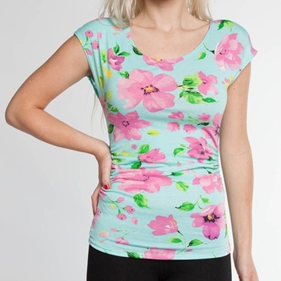 Turquoise flower blouse