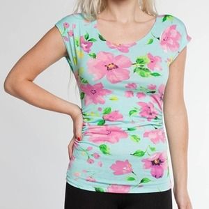 Turquoise flower blouse