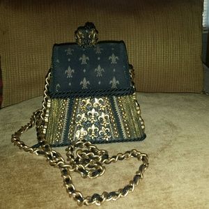 Vintage black and gold handbag