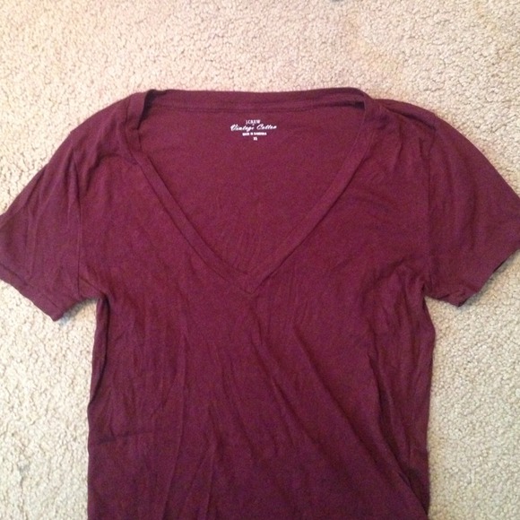 Jcrew burgundy v-neck