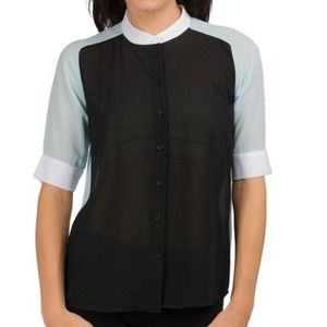 Trendy black and blue blouse