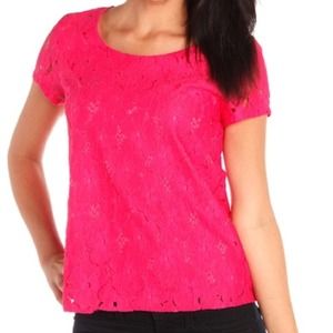 Hot pink lace blouse