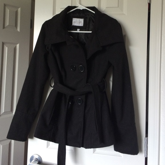 Delias black pea coat