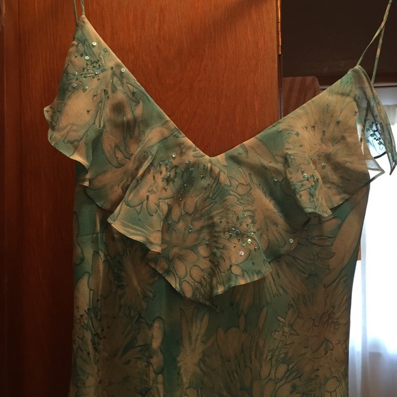 Floral spaghetti strap, floor length dress