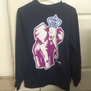 Navy Stussy Elephant Pullover