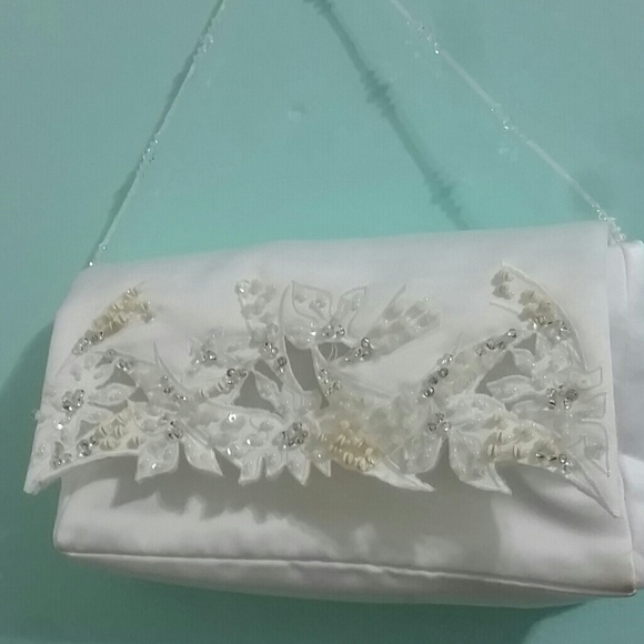 White bridal Party purse or clutch