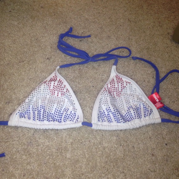 Red white and blue bikini top