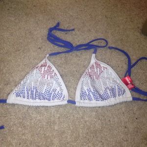Red white and blue bikini top
