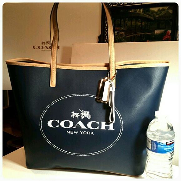 Coach Handbags - New Coach Saffiano Leather large metro tote navy