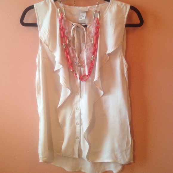 Almond Crepe sleeveless blouse