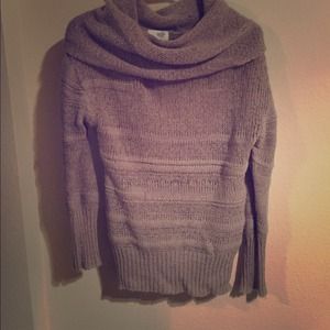 Taupe Slouchy Cowl Neck Sweater
