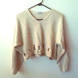 TopShop Crop Sweater + Black Crop Sweater