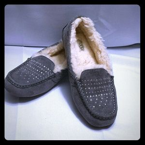 Ugg Ansley Bling slipper moc grey suede
