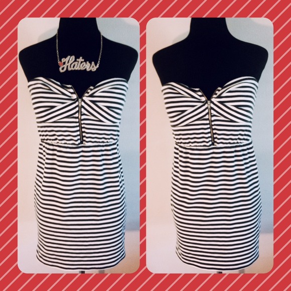 B&W Striped Dress - Picture 1 of 4