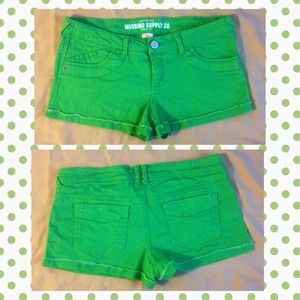 🍀Green Denim Shorts