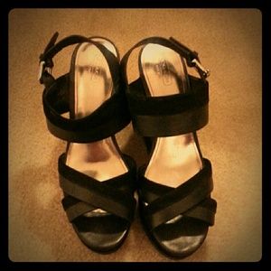 COACH Gaile Wedge Sandal Sz 11 black. WORN ONCE!