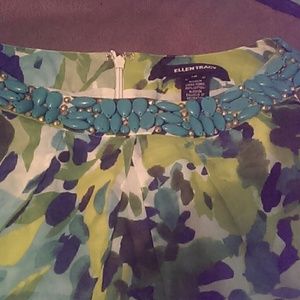 Ellen Tracy blue and green print dress
