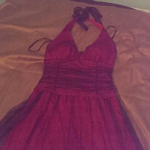 Maroon halter dress