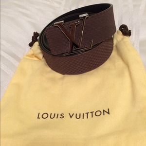 Authentic Louis Vuitton Damier Suede Leather Belt