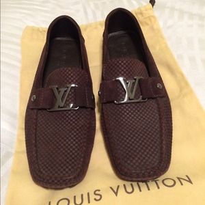 Louis Vuitton Men's Loafer  Damier Embossed Suede