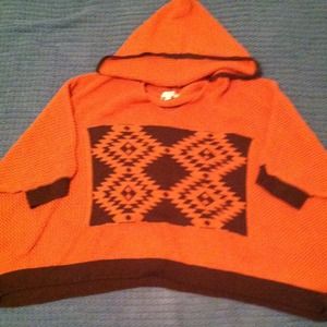 Burnt orange batwing hooded sweater 🎀New🎀