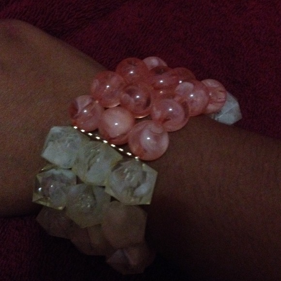 Peach and ivory bracelet