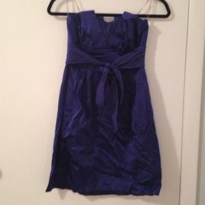 Navy blue strapless dress