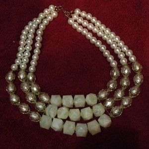 Ivory and pearls necklace