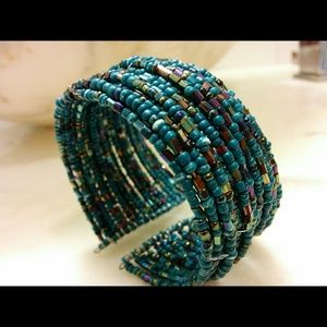 Beaded cuff bracelet.