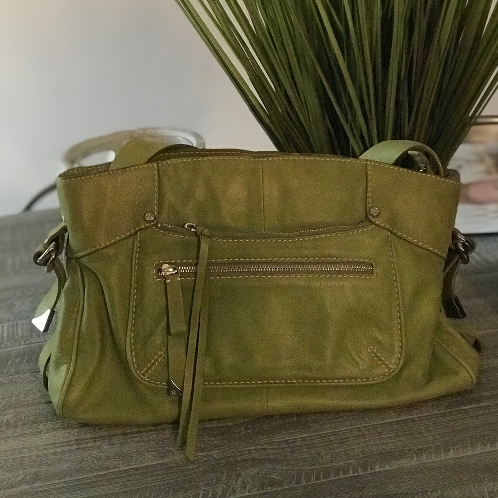 SOLD Francesco Biasia Green Leather Handbag