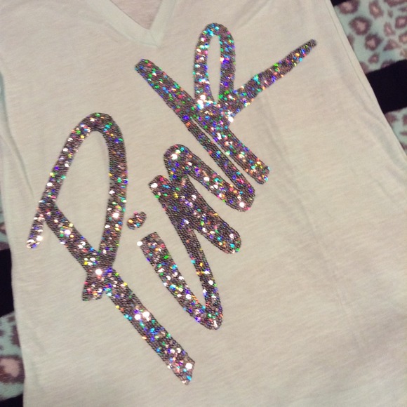NWTs Mint Green PINK Bling Tee - Picture 2 of 4