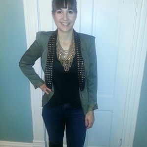 Olive green studded jacket