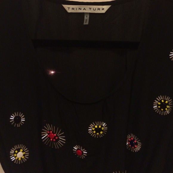 Trina Turk. Black beaded dress. - Picture 2 of 4