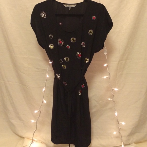 Trina Turk. Black beaded dress. - Picture 3 of 4