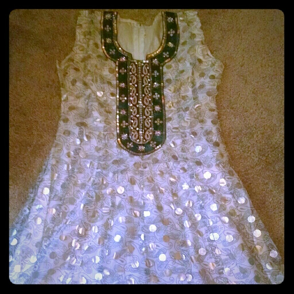 Indian anarkali style dress/tunic velvet & stone