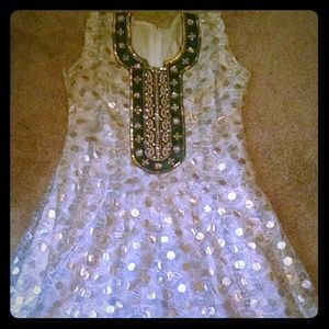 Indian anarkali style dress/tunic velvet & stone