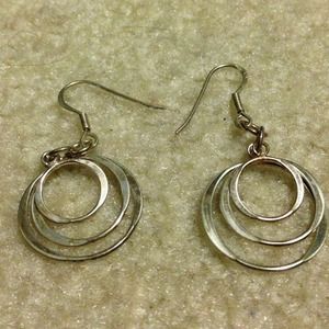 Sterling silver circle dangle earrings