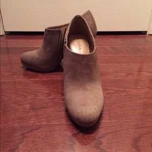 Tan suede ankle booties