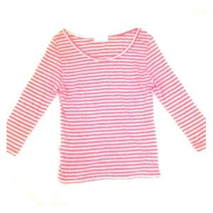 3/4 sleeve striped tee shirt
