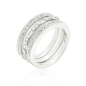 SIMPLE CUBIC ZIRCONIA RING SET