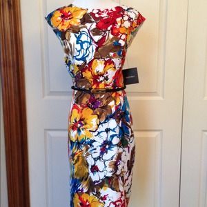 Ellen Tracy Floral Print Dress