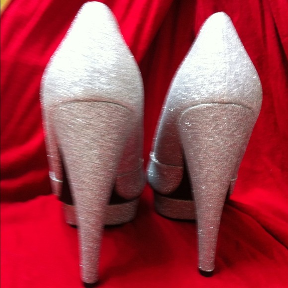 SOLD!! Bundled!! Silver glitter high heels - Picture 2 of 4