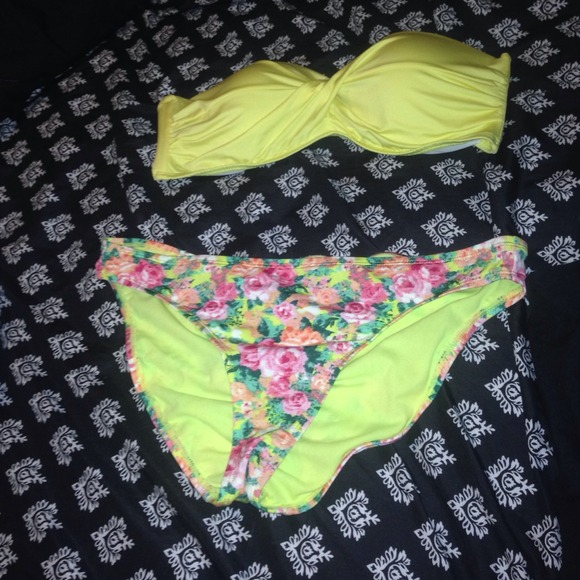 Yellow flowered bathing suit