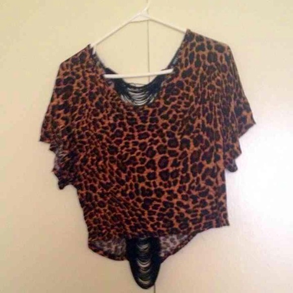 Hi-Lo Leopard Fringe Top