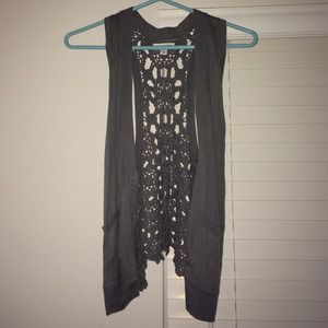 AE Grey Cardigan Vest