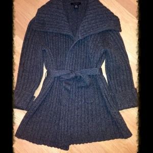 Limited oversized Grey color ribbed belt sweater🎉