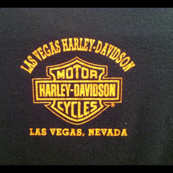 Black Harley Davidson Tee Shirt W/ Crystals - Picture 4 of 4